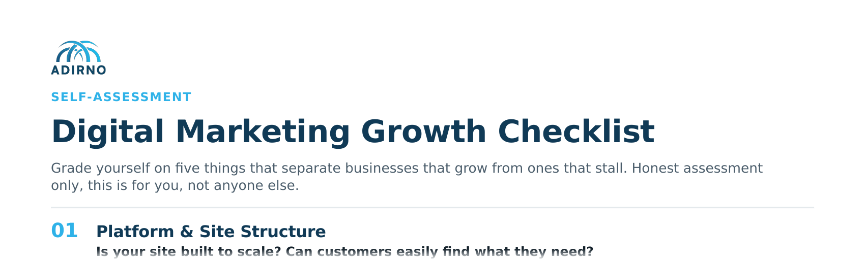 Preview of the Digital Marketing Growth Checklist